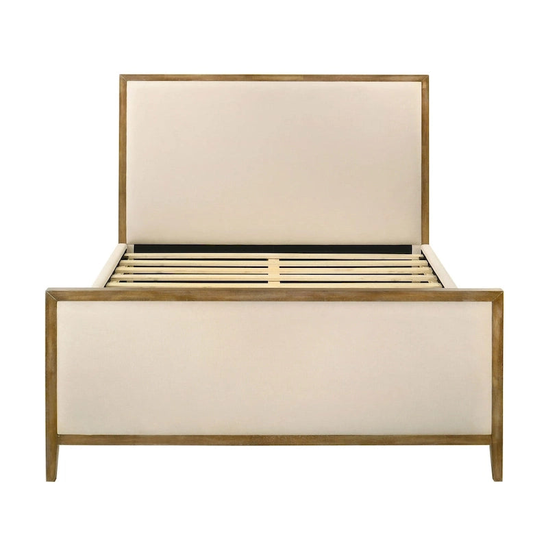 Letto con piattaforma Jennie in legno di rovere naturale moderno