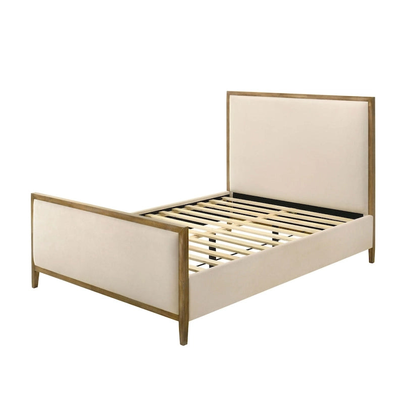 Letto con piattaforma Jennie in legno di rovere naturale moderno