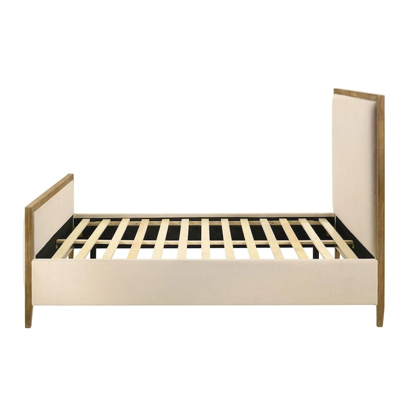 Letto con piattaforma Jennie in legno di rovere naturale moderno