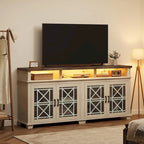 Mobile TV da 80 pollici, mobile TV Mid Century Modern con luci a LED e contenitore - 65 pollici