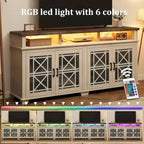 Mobile TV da 80 pollici, mobile TV Mid Century Modern con luci a LED e contenitore - 65 pollici