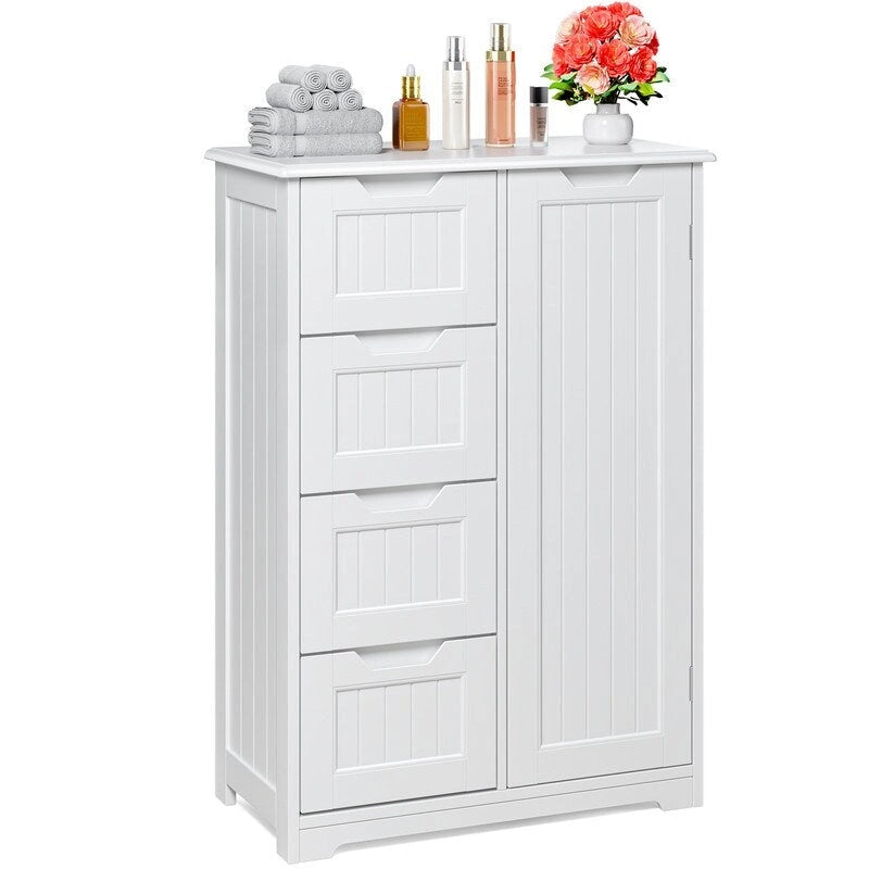 33 Mobiletti Dispensa da Cucina, Armadietto Bagno da Appoggio in Legno con 4 Cassetti per Cucina e Sala da Pranzo