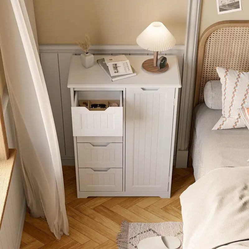 33 Mobiletti Dispensa da Cucina, Armadietto Bagno da Appoggio in Legno con 4 Cassetti per Cucina e Sala da Pranzo