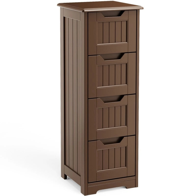 33 Mobiletti Dispensa da Cucina, Armadietto Bagno da Appoggio in Legno con 4 Cassetti per Cucina e Sala da Pranzo