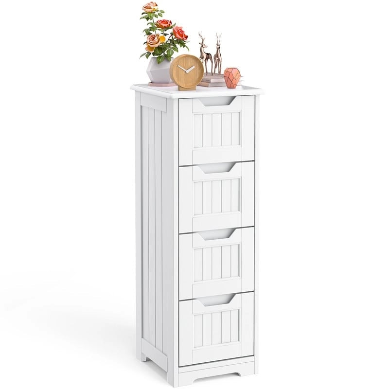 33 Mobiletti Dispensa da Cucina, Armadietto Bagno da Appoggio in Legno con 4 Cassetti per Cucina e Sala da Pranzo