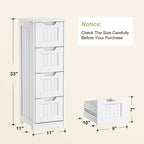 33 Mobiletti Dispensa da Cucina, Armadietto Bagno da Appoggio in Legno con 4 Cassetti per Cucina e Sala da Pranzo