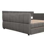 Letto a divano imbottito Queen Size con 2 cassetti portaoggetti, divano letto moderno con porta USB e bracciolo