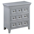 Comodino a 3 cassetti in legno grigio transizionale