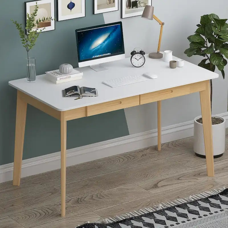 Scrivania in legno da 120 cm con 2 cassetti - 4 colori