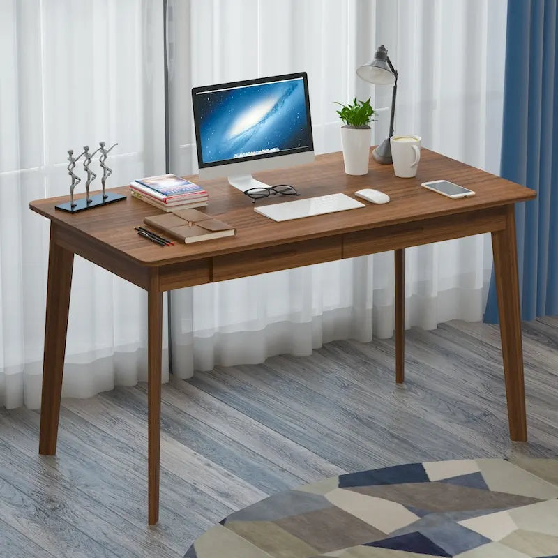 Scrivania in legno da 120 cm con 2 cassetti - 4 colori