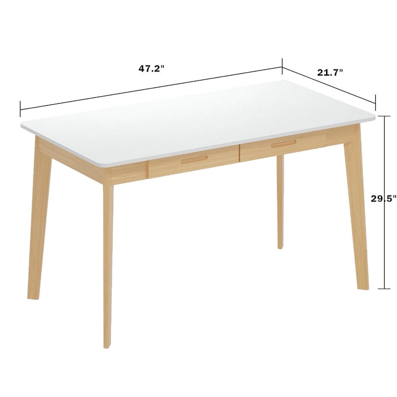 Scrivania in legno da 120 cm con 2 cassetti - 4 colori