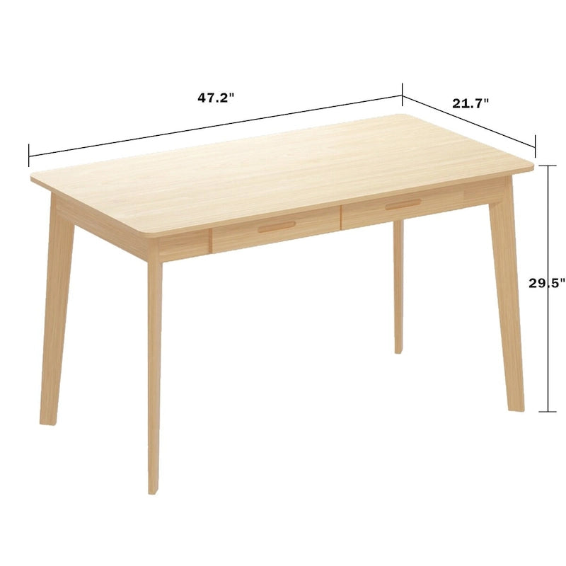 Scrivania in legno da 120 cm con 2 cassetti - 4 colori