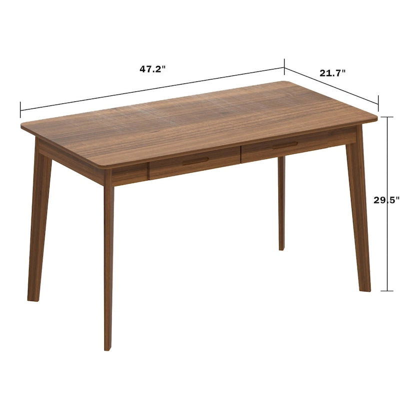 Scrivania in legno da 120 cm con 2 cassetti - 4 colori