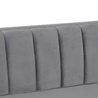 Set moderno di 2 pezzi: poltrona e divano con velluto olandese grigio, gambe in ferro