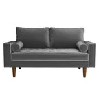 Divanetto trapuntato in velluto modello Luis Mid-century Modern - N/D