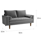 Divanetto trapuntato in velluto modello Luis Mid-century Modern - N/D