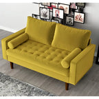 Divanetto trapuntato in velluto modello Luis Mid-century Modern - N/D