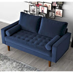 Divanetto trapuntato in velluto modello Luis Mid-century Modern - N/D