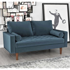 Divanetto trapuntato in velluto modello Luis Mid-century Modern - N/D
