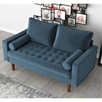 Divanetto trapuntato in velluto modello Luis Mid-century Modern - N/D