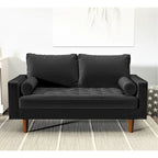 Divanetto trapuntato in velluto modello Luis Mid-century Modern - N/D