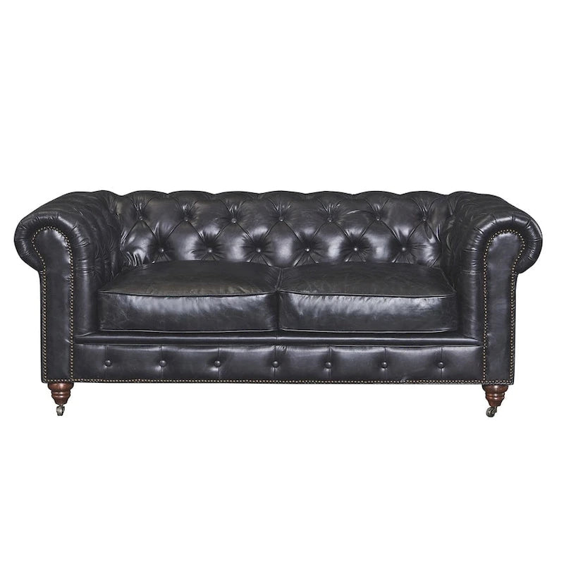 Divanetto Century Chesterfield - Pelle Castagno Chiaro