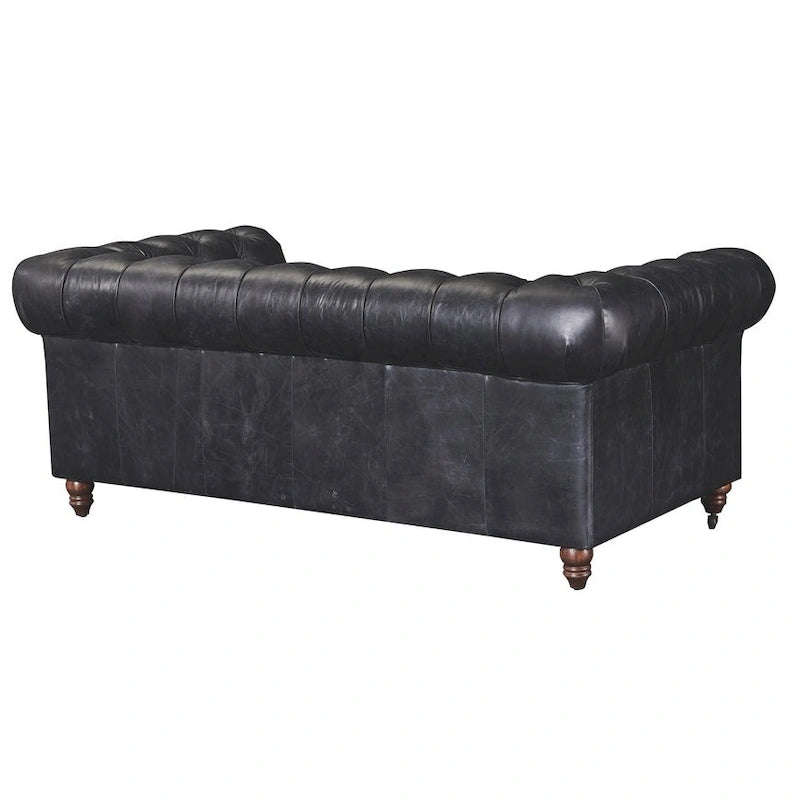 Divanetto Century Chesterfield - Pelle Castagno Chiaro