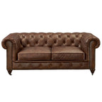 Divanetto Century Chesterfield - Pelle Castagno Chiaro