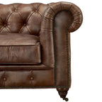 Divanetto Century Chesterfield - Pelle Castagno Chiaro