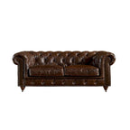 Divanetto Century Chesterfield - Pelle Castagno Chiaro