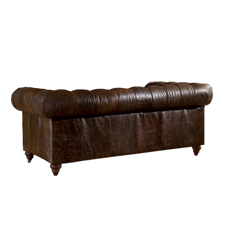 Divanetto Century Chesterfield - Pelle Castagno Chiaro