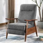 Sloan Wood Arm Push Back Recliner by 