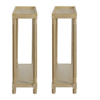Tavolini Harrison stretti, set da 2, rovere anticato