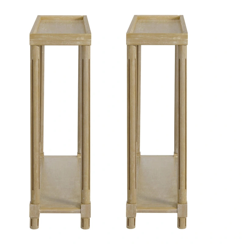 Tavolini Harrison stretti, set da 2, rovere anticato