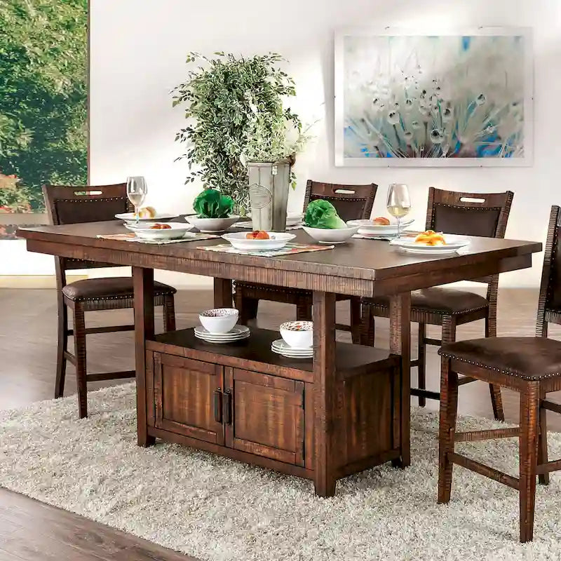  Rainier Rustic 75-inch Walnut Counter Height Table
