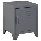 Tavolino da salotto industriale, comodino con anta stile armadietto e ripiano regolabile - 40x40x50 cm