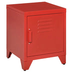 Tavolino da salotto industriale, comodino con anta stile armadietto e ripiano regolabile - 40x40x50 cm