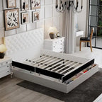 Struttura Letto Matrimoniale/King Size con LED e Testiera Imbottita Arredamento Camera da Letto
