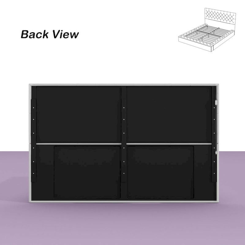 Struttura Letto Matrimoniale/King Size con LED e Testiera Imbottita Arredamento Camera da Letto