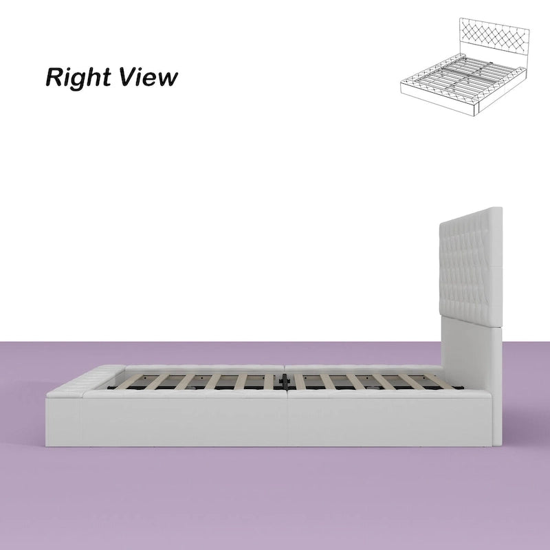 Struttura Letto Matrimoniale/King Size con LED e Testiera Imbottita Arredamento Camera da Letto