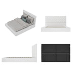 Struttura Letto Matrimoniale/King Size con LED e Testiera Imbottita Arredamento Camera da Letto