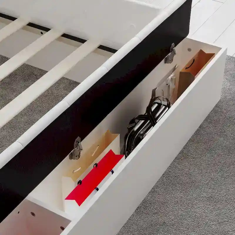 Struttura Letto Matrimoniale/King Size con LED e Testiera Imbottita Arredamento Camera da Letto