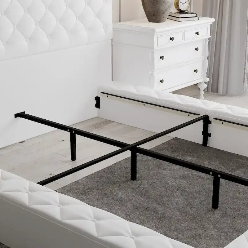 Struttura Letto Matrimoniale/King Size con LED e Testiera Imbottita Arredamento Camera da Letto