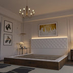 Struttura Letto Matrimoniale/King Size con LED e Testiera Imbottita Arredamento Camera da Letto