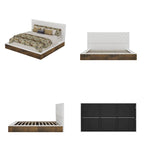 Struttura Letto Matrimoniale/King Size con LED e Testiera Imbottita Arredamento Camera da Letto