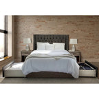 Letto contenitore imbottito a piattaforma Oxford Mammoth con 2 cassetti
