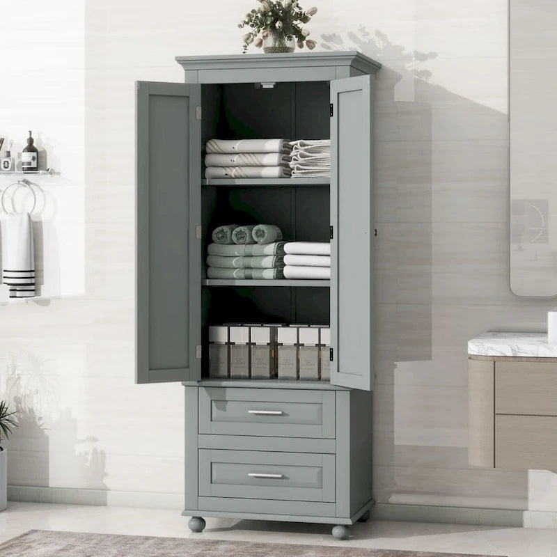 Armadio Alto con Due Cassetti per Bagno/Ufficio