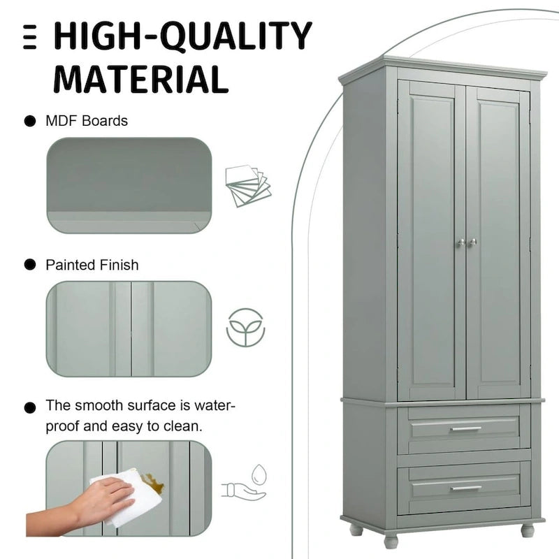 Armadio Alto con Due Cassetti per Bagno/Ufficio
