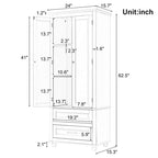 Armadio Alto con Due Cassetti per Bagno/Ufficio