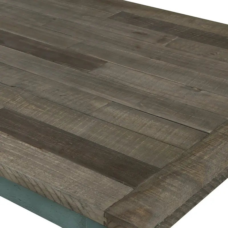 Tavolo da pranzo Prato in legno con finitura bicolore blu e marrone - N/D